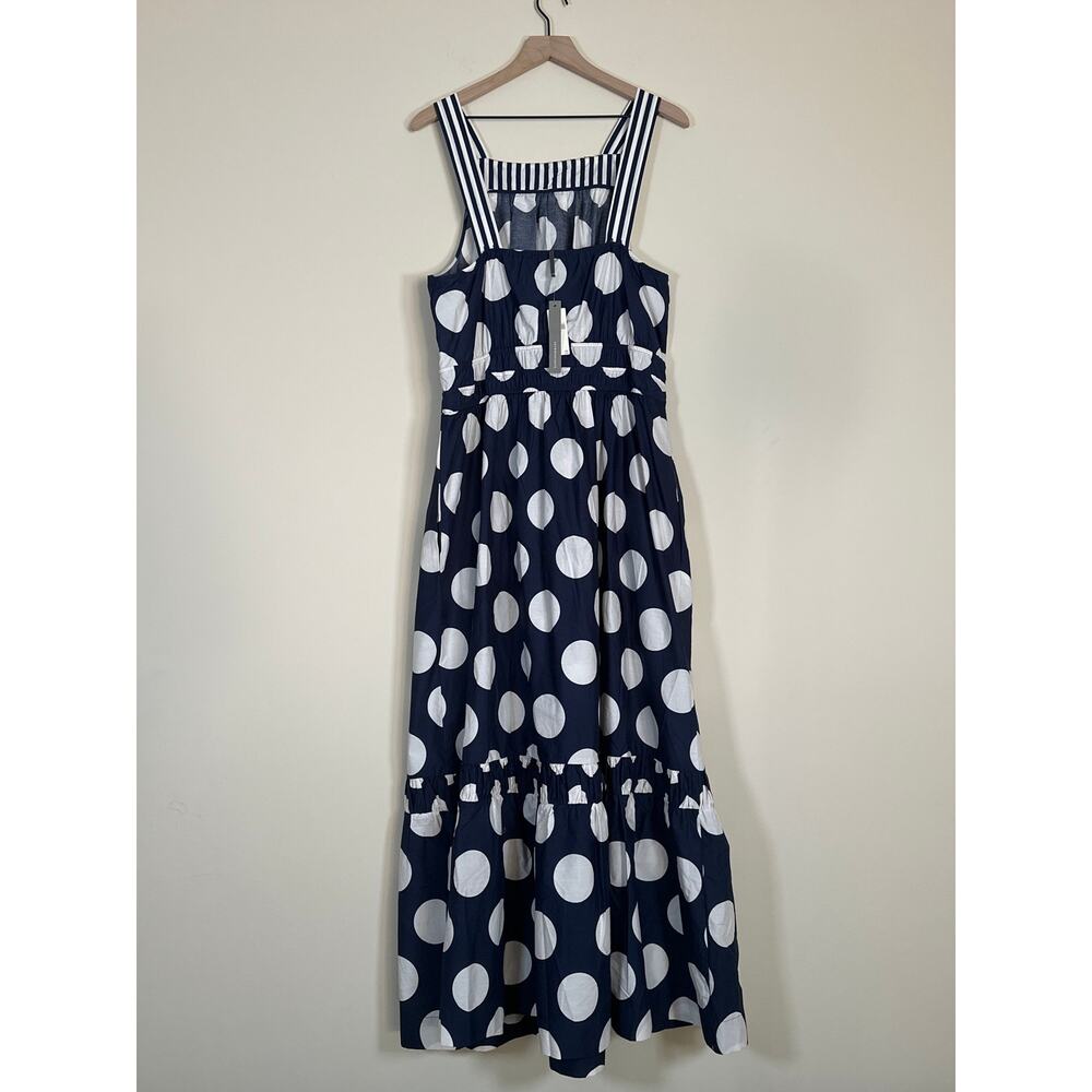 Anthropologie Somerset Poplin Halter Maxi Dress NWT XL Navy White Polka Dot - Picture 5 of 12